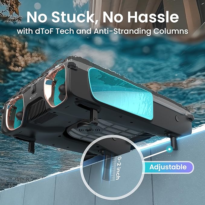 AIPER EcoSurfer S2 Solar Powered Pool Surface Skimmer Robot with APP Support, 24/7 Continuous Cleaning, Dual Charging Modes, Smart Obstacle Avoidance, 150-um Filtration, OTA Upgrade, Blue - Image 4