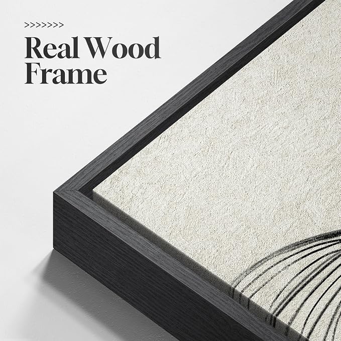 Framed Black and Beige Abstract Wall Art, 3 Piece Modern Canvas Prints Paintings Artwork for Walls, Minimalist Abstract Line Pictures for Living Room Dining Room Bedroom Office Wall Decor 16x24 In - Image 5