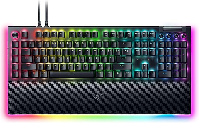 Razer BlackWidow V4 Pro Mechanical Gaming Keyboard, Green Tactile Switches | Green Switches Tactile & Clicky, Doubleshot ABS Keycaps, Command Dial, 8 Dedicated Macro Keys, Chroma RGB by Unknown