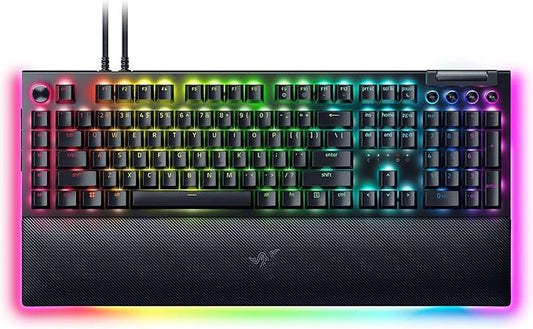 Razer BlackWidow V4 Pro Mechanical Gaming Keyboard, Green Tactile Switches | Green Switches Tactile & Clicky, Doubleshot ABS Keycaps, Command Dial, 8 Dedicated Macro Keys, Chroma RGB by Unknown