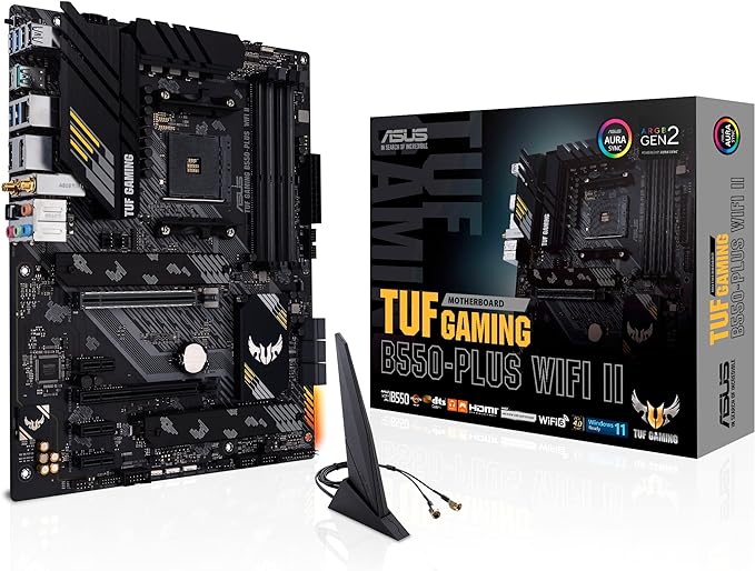 ASUS TUF Gaming B550-PLUS WiFi II AMD AM4 (3rd Gen Ryzen™) ATX Gaming Motherboard (PCIe 4.0, WiFi 6, 2.5Gb LAN, BIOS Flashback, USB 3.2 Gen 2, Addressable Gen 2 RGB Header and Aura Sync) by Unknown