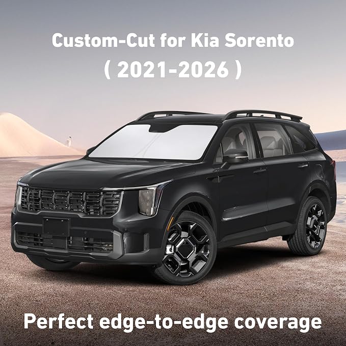 EcoNour Windshield Sunshade Compatible for Kia Sorento 2021-2024 2025 2026, Sun Visor for Front Windshield & Window Sun Shade Cover, UV Heat Blocker & Protector, Car Accessories - Image 2