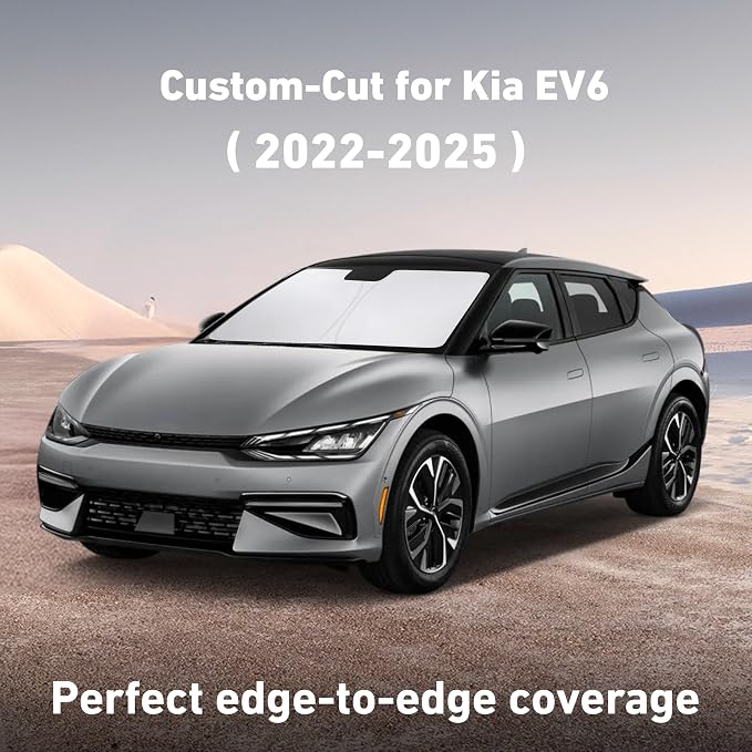 EcoNour Windshield Sunshade Compatible for Kia EV6 2022-2023 2024 2025, Sun Visor for Front Windshield & Window Sun Shade Cover, UV Heat Blocker & Protector, Car Accessories - Image 2