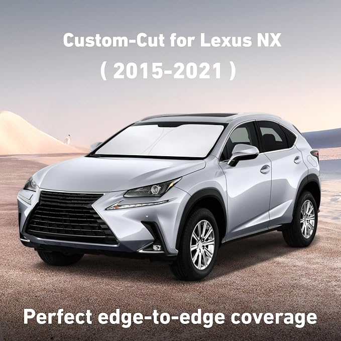 EcoNour Windshield Sunshade Compatible for Lexus NX 2015-2019 2020 2021, Sun Visor for Front Windshield & Window Sun Shade Cover, UV Heat Blocker & Protector, Car Accessories - Image 2