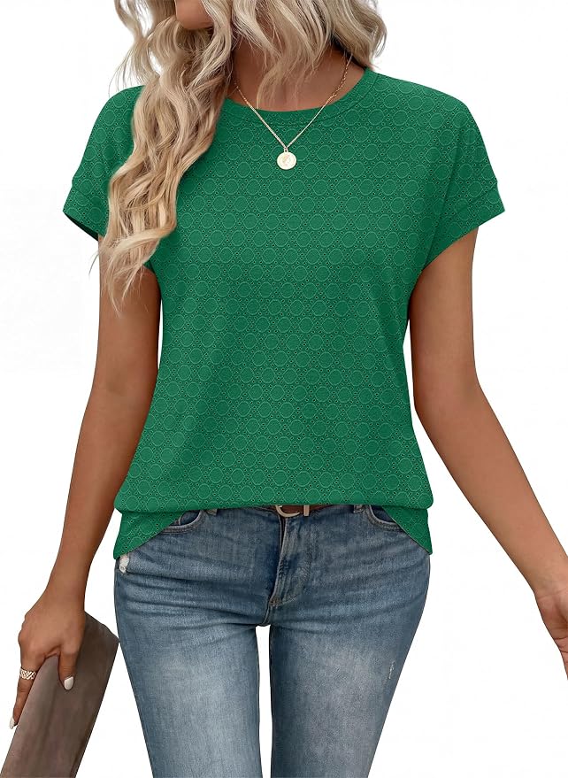 Alaroo Womens Summer Tops Short Sleeve Shirts Crew Neck Tshirt Cute Trendy Tunic Blouses (S-3XL) - Image 2