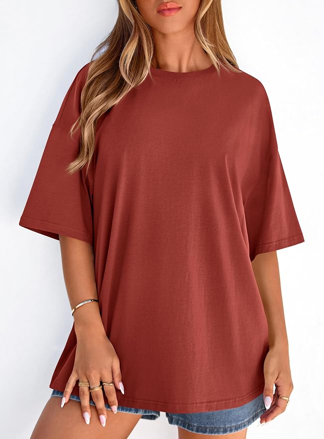 PRETTYGARDEN Womens 2026 Spring Going Out Tops Casual Short Sleeve Crewneck Loose Fit Basic Oversized T Shirts Summer Outfits - Image 7