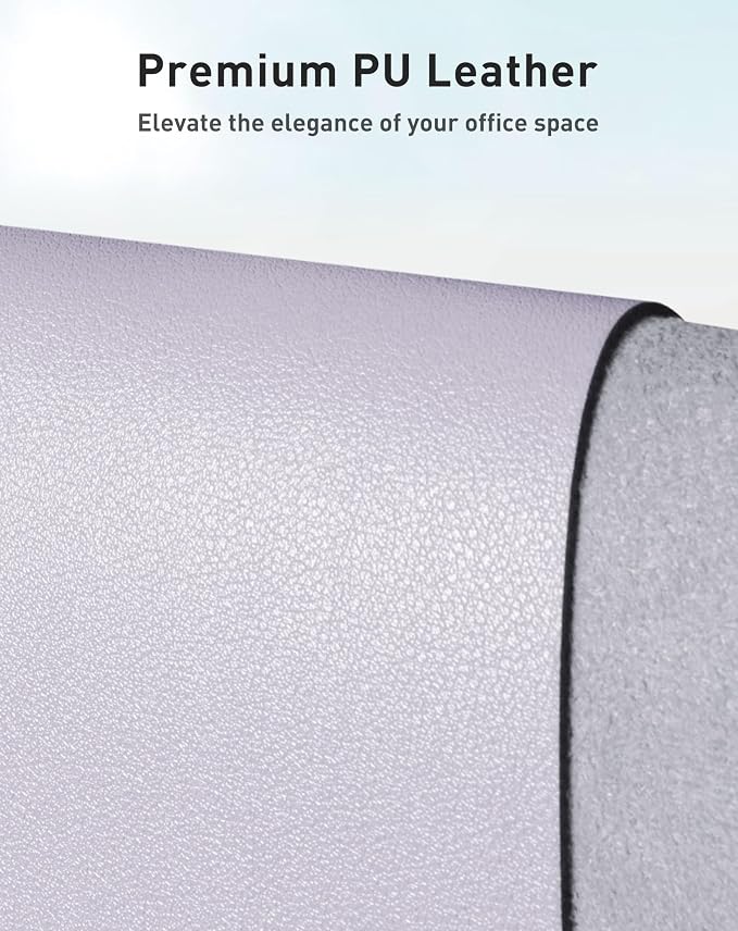 Aothia Faux Leather Desk Mat - Large Mouse Pad, Non-Slip PU Leather Blotter, Waterproof Writing Surface for Office and Home (Soft Lavender, 40" x 24") - Image 2
