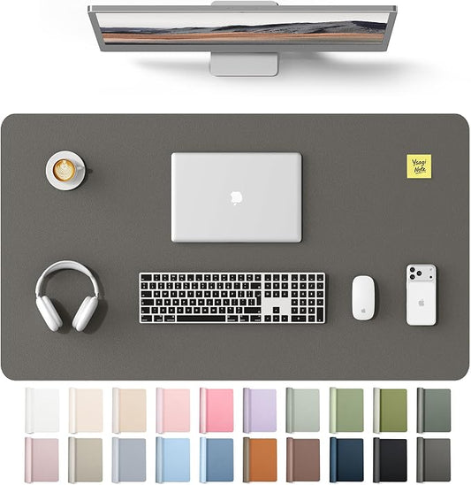YSAGi Leather Desk Protector, Office Mat, Large Mouse Mat, Non-Slip PU Leather Blotter, Laptop Desk Mat, Waterproof Writing Pad for Office and Home(Dark Grey, 40" x 24") by YSAGi