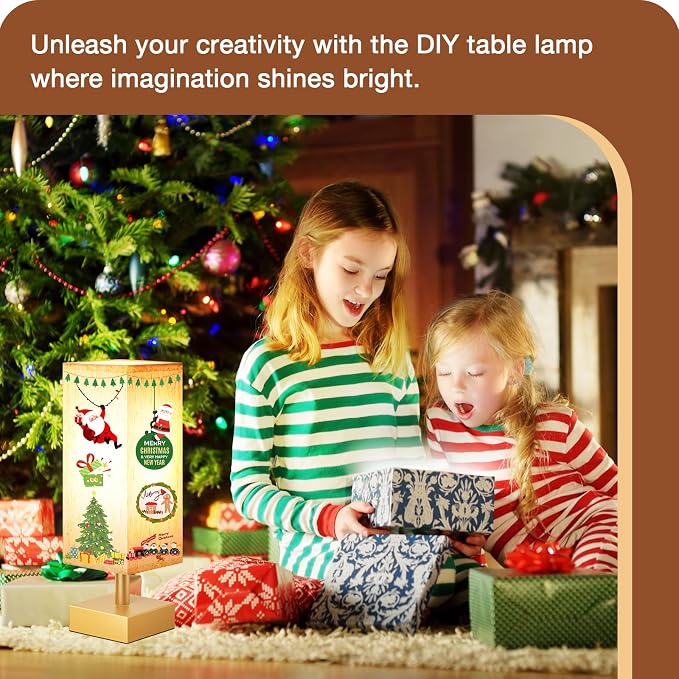aooshine Gold Small Table Lamp - Bedside Lamp for Bedroom, Minimalist Nightstand Lamp with Square Fabric Shade, Desk Lamp for Kids Room Dorm | Inline Rocker Switch, Corded Electric, Bulb Not Included, 12.8" Mini Table Lamp for Nightstand, Desk, Dorm, O... - Image 4
