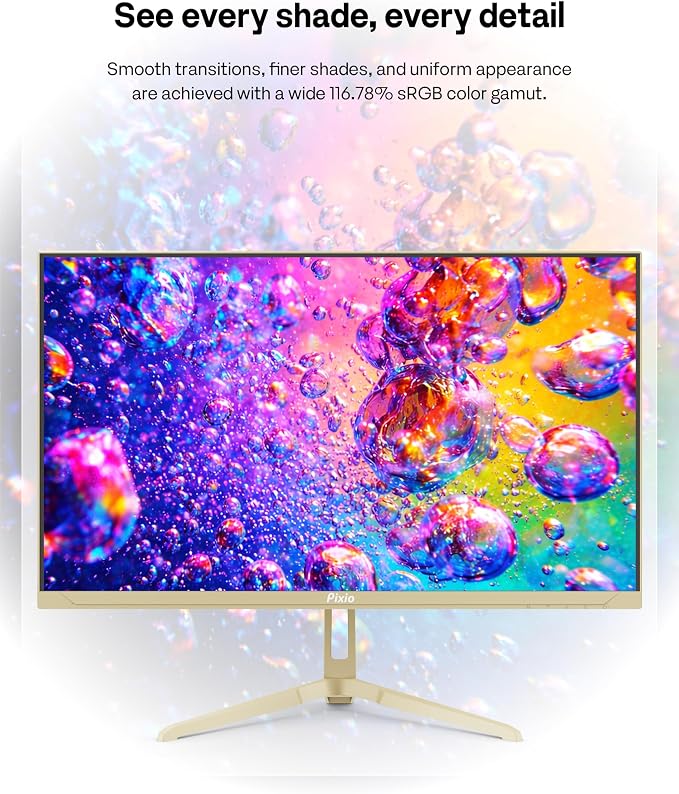 Pixio PX249 Wave Champagne Gold 24 inch 240Hz Refresh Rate FHD 1080p Resolution Fast IPS Panel 1ms GTG Response Time Built-in Speakers Gaming Monitor with Adaptive Sync - Image 6