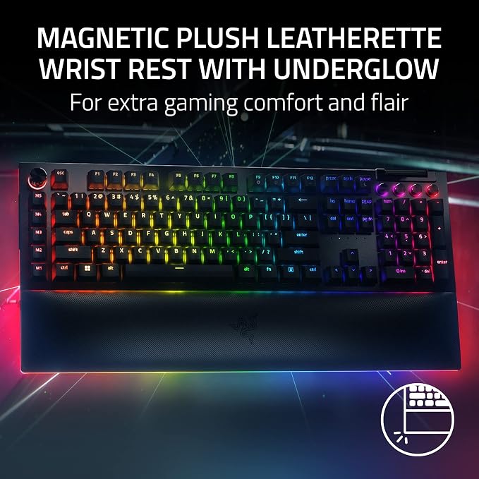 Razer BlackWidow V4 Pro Wired Mechanical Gaming Keyboard, Orange Switches | Tactile & Quiet Switches, Doubleshot ABS Keycaps, Command Dial, 8 Dedicated Macro Keys, RGB, Snap Tap, Magnetic Wrist Rest - Image 6