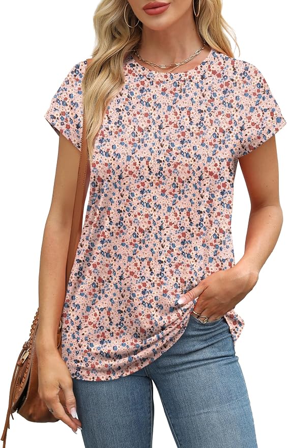 Alaroo Womens Summer Tops Short Sleeve Shirts Crew Neck Tshirt Cute Trendy Tunic Blouses (S-3XL) - Image 2