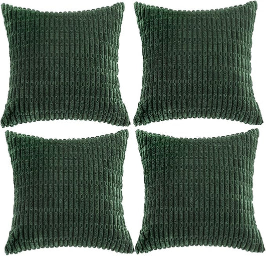 Fancy Homi 4 Packs Decorative Throw Pillow Covers for Living Room Couch Bed, Modern Farmhouse Boho Home Décor Accent Cushion Case, 20" x 20", Forest Green by Fancy+Homi