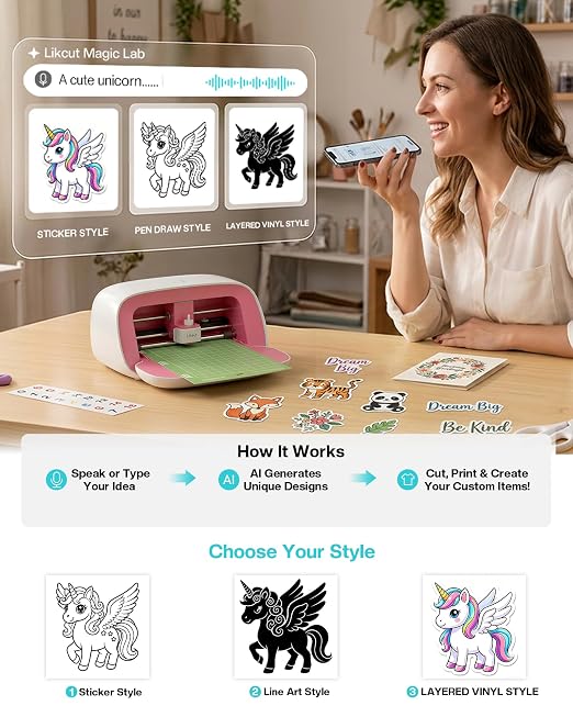 Likcut Portable Vinyl Cutter Machine for DIY Crafts, Compact Cutting Machine for Stickers - Image 3