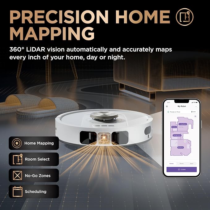 Shark PowerDetect | 2-in-1 Robot Vacuum & Mop for Carpets & Hard Floors | Powerful Suction & Mopping for Pet Hair | Self-Empty & Self-Clean NeverTouch Pro Base | 60-Day Capacity | White | AV2800ZE - Image 9