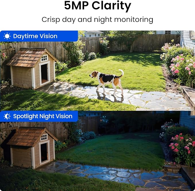 REOLINK 5MP Solar Security Cameras Wireless Outdoor, 360° Pan Tilt Auto-Tracking, Smart AI Detection, Up to 1TB Local Storage, 2.4/5GHz Dual-Band WiFi, Home Hub Mini with 4X Argus PT + Solar Panel - Image 3