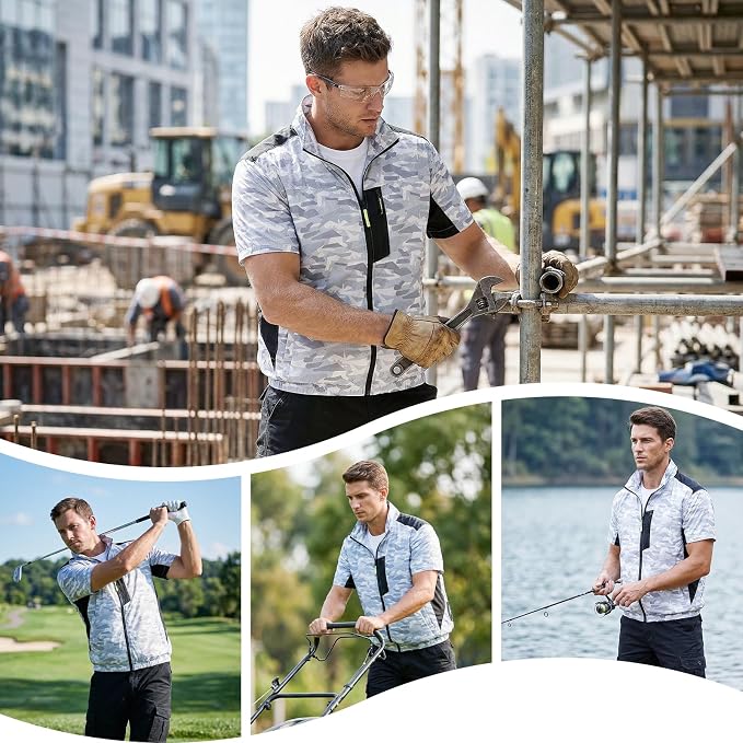 Cooling Vest with 30,000mAh Battery Pack,2 High-Speed Cooling Fans Jacket Air Conditioned Workwear for Summer - Image 8