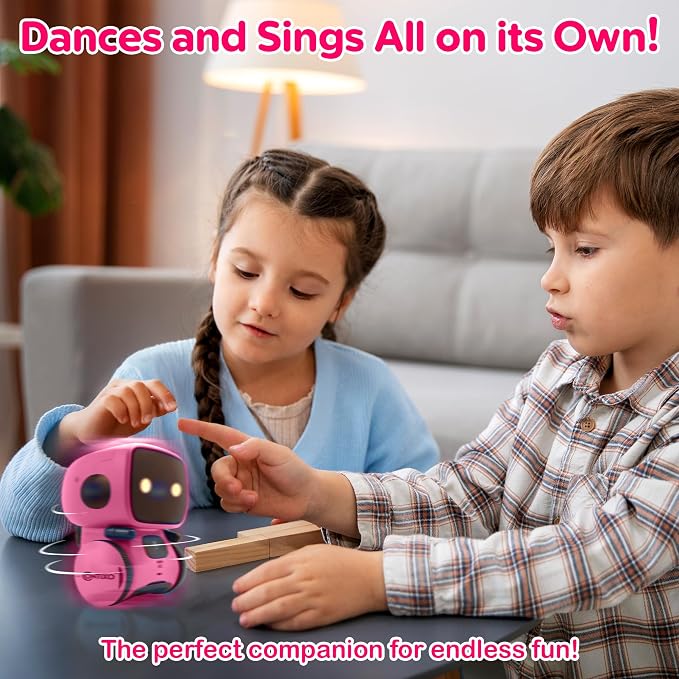 Contixo R1 Kids Robot Toy, Pink Interactive Smart Robots with Voice Control Talking Dancing Learning Touch Sensor Compact Educational Portable Toy for Boys Girls Toddlers 3-8 Years Old Birthday Gifts - Image 4