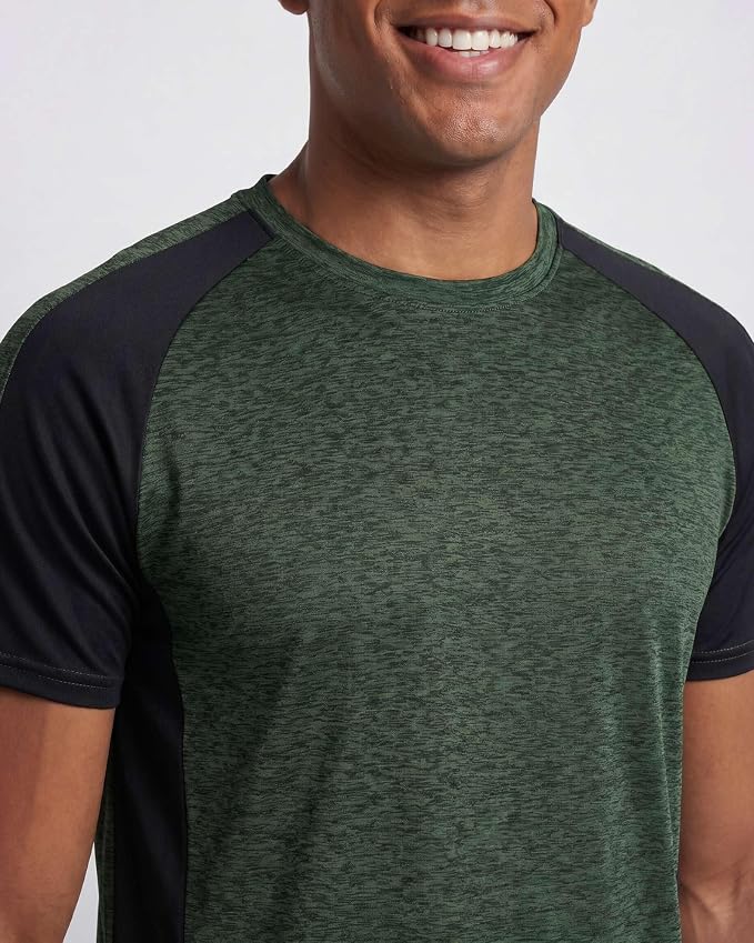 5 Pack Men's Dry Fit Short Sleeve T-Shirt Gym Workout Athletic Running Tee | Cooling, Moisture-Wicking, Crew Neck, Quick-Dry, Breathable, Active, Exercise, Fitness, Basketball, Cycling, Hiking, Tennis - Image 3