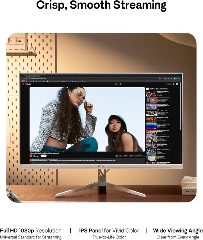 Pixio PX246 Wave White 24 inch 120Hz Refresh Rate FHD 1080p Resolution IPS Panel 4ms GTG Response Time Gaming Monitor with Adaptive Sync - Image 5