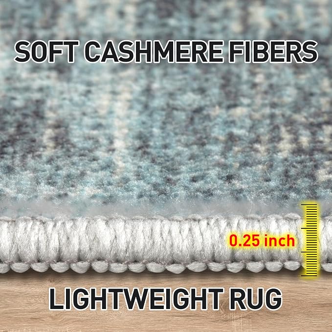 2'6''x8' Runner Rugs Washable Rug: Modern Abstract Hallway Runner Rug Indoor Soft Low Pile Thin Carpet Anti-Skid Non-Shedding Carpets for Kitchen, Entryway, Laundry, Bedroom - Green Multi - Image 7