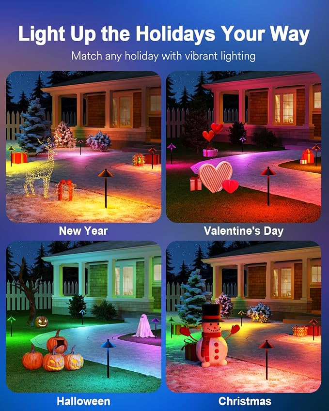 Lumary Smart Low Voltage Pathway Lights 2000LM, IP65 Waterproof, 24V | RGBAI/Cool/Warm light, Timer, 50+ Scenes, Custom Schedules, Works with Alexa/Google Home, Garden/Driveway/Landscape Lighting - Image 8
