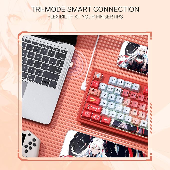 Redragon K673 PRO Wireless 81-Key RGB Gasket Gaming Keyboard, Scroll Knob | Multi-Function Control Wheel, 0-Delay Tri-Mode, Cushioned 5-Layer Noise Dampening for Creamy Thocky Sound, Compact 80% Size - Image 7