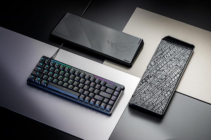 ASUS ROG Falchion Ace HFX Hall Effect Gaming Keyboard – 65% TKL, Dual USB-C, Magnetic Switches, Rapid Trigger, Speed Tap, 8000 Hz Polling, Touch Panel, Portable, Protective Cover, PBT Keycaps - Black - Image 10