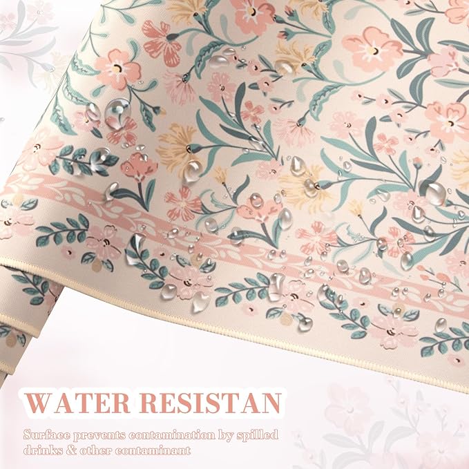 iCasso Desk Mat,Mouse Pad for Office Desk,35.4x15.7in,Pink Floral | Desk Pad for Women Home Office Decor Supplies, Desk Accessories, Non-Slip Mousepad with Stitched Edge, Smooth Water-Resistant - Image 5