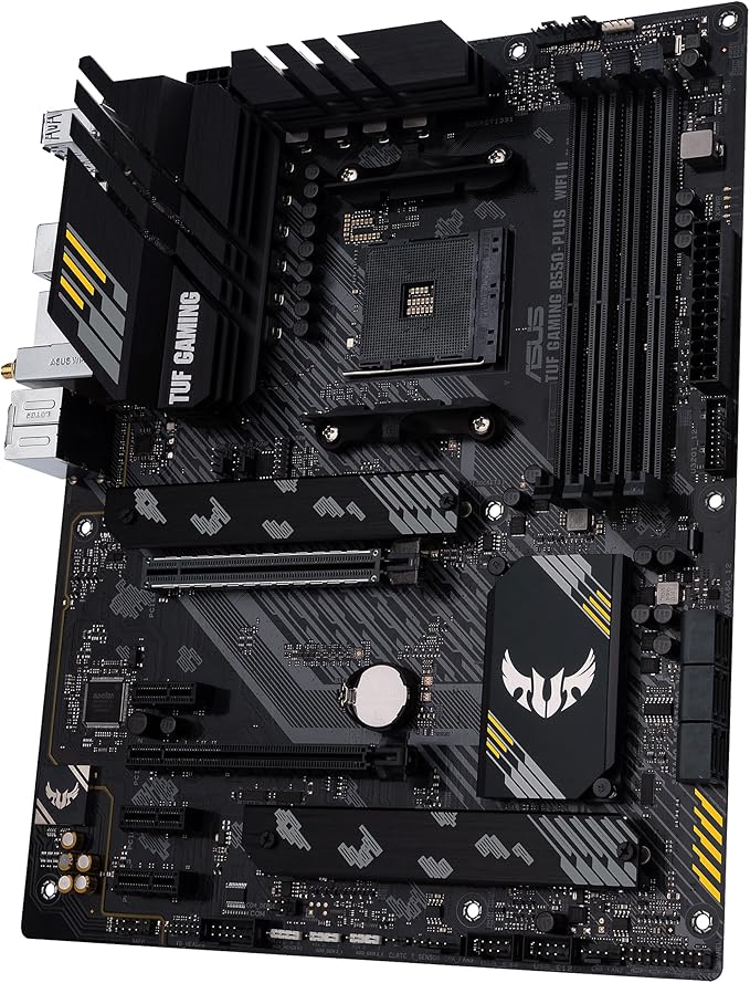 ASUS TUF Gaming B550-PLUS WiFi II AMD AM4 (3rd Gen Ryzen™) ATX Gaming Motherboard (PCIe 4.0, WiFi 6, 2.5Gb LAN, BIOS Flashback, USB 3.2 Gen 2, Addressable Gen 2 RGB Header and Aura Sync) - Image 2