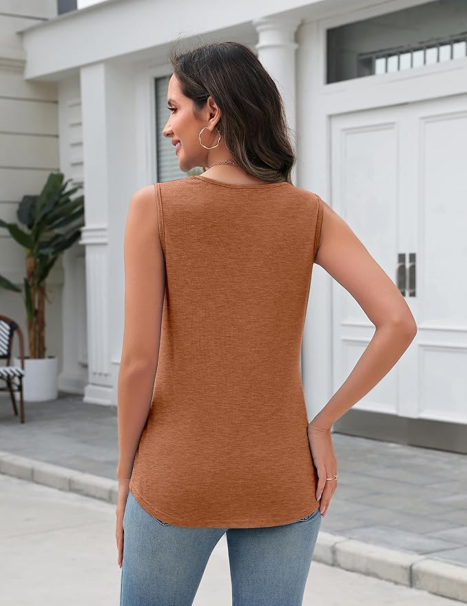Zeagoo Tank Top for Women V Neck Loose Fit Sleeveless Summer Tops Business Casual Outfits Dressy Blouses Shirts - Image 3