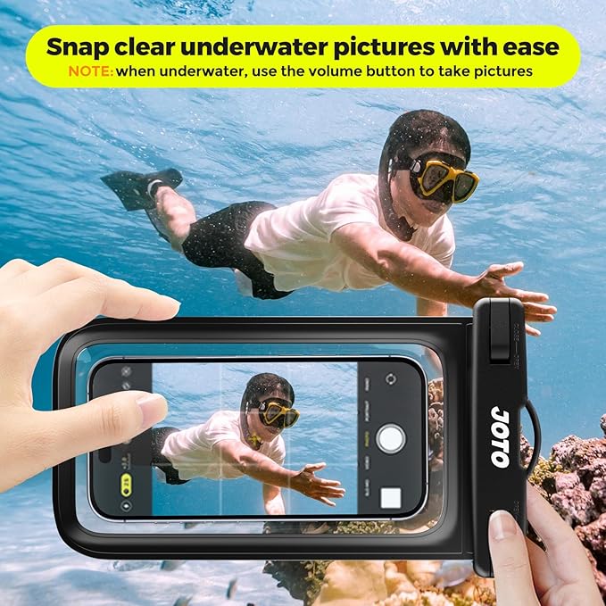 JOTO 2 Pack Universal Waterproof Phone Case for iPhone 17 Air 16 15 14 13 12 11 Plus Pro Max, IPX8 Cellphone Dry Bag XR X SE, Galaxy S23 S22 S21 S20+ S20 S10 Plus Note, Pixel up to 7" -Black/Pink - Image 3