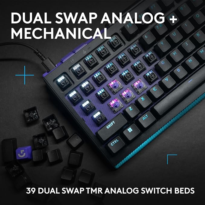Logitech G512 X 98 TMR + Tactile Switch Mechanical Gaming Keyboard - Black | Hot-Swappable 9x TMR Rapid Trigger + Tactile Mechanical Switches, Gasket, PBT Keycaps, <8K, LIGHTSYNC RGB, for PC & Mac - Image 2