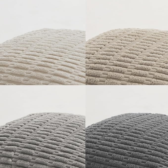 Fancy Homi 4 Packs Decorative Throw Pillow Covers for Living Room Couch Bed, Modern Farmhouse Boho Home Décor Accent Cushion Case, 24" x 16", Grey Series - Image 4