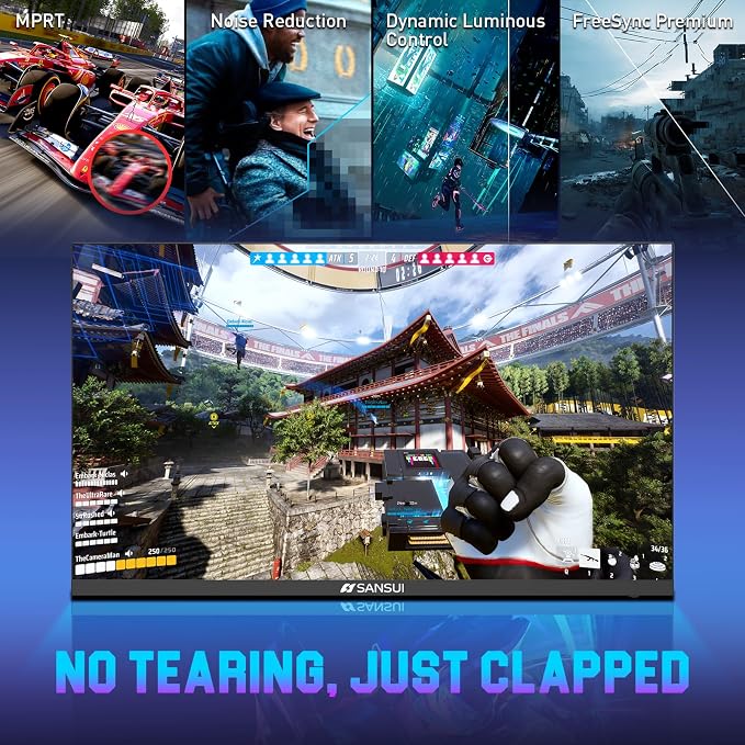 SANSUI Gaming Monitor, 24.5" 300hz 240hz FHD 1080P 1ms FPS PC Monitor Gaming, HDR, FreeSync, DisplayPort x2 HDMI x2, Fast IPS, 120% sRGB, Audio Jack, VESA Support, Desktop Compatible(ES-G25X1 PRO) - Image 3
