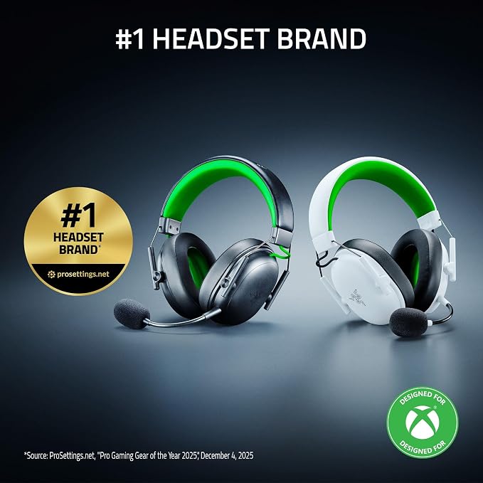 Razer BlackShark V3 X HyperSpeed Wireless Xbox Gaming Headset, White | 50mm Drivers, Cardioid Mic, 2.4 GHz, Bluetooth, Works with PC, Mac, PS5, Nintendo Switch, Smartphone, 70 Hr Battery - Image 2