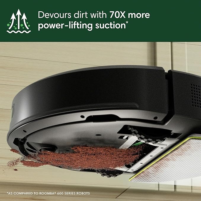 iRobot Roomba 104 2in1 Vacuum & Mop Robot - Self-Empties for 75 Days, Intense Power-Lifting Suction, Vacuums All Floors, Ideal for Pet Hair, LiDAR Smart Navigation Mapping, Mops Hard Floors - Image 5