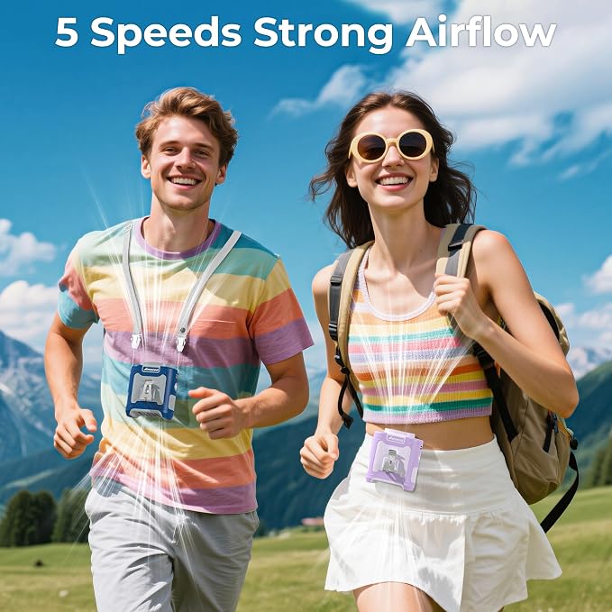 AMACOOL Portable Waist Fan Clip On, Gifts for Men Dad Husband, 10000mAh Rechargeable Wearable Shirt Fan, Powerful Belt Fans, Birthday Gifts for Women Jobsite Travel Camping Essentials 2026 - Image 4