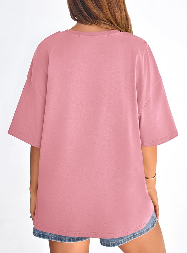 PRETTYGARDEN Womens 2026 Spring Going Out Tops Casual Short Sleeve Crewneck Loose Fit Basic Oversized T Shirts Summer Outfits - Image 6