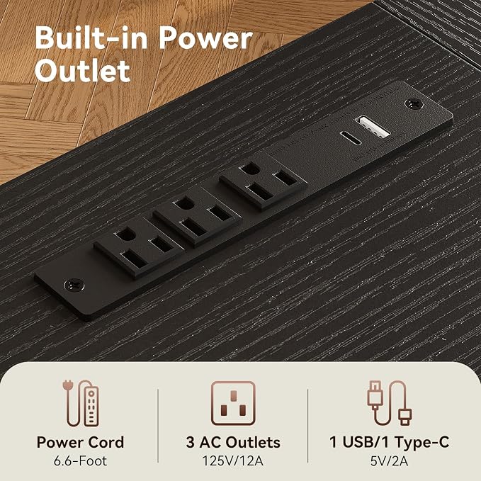 Coleshome 79 Inch Computer Desk with Power Outlet | Extra-long workspace • Supports multi-monitor setups • Stable steel frame • Spacious legroom • Home office & gaming - Image 4