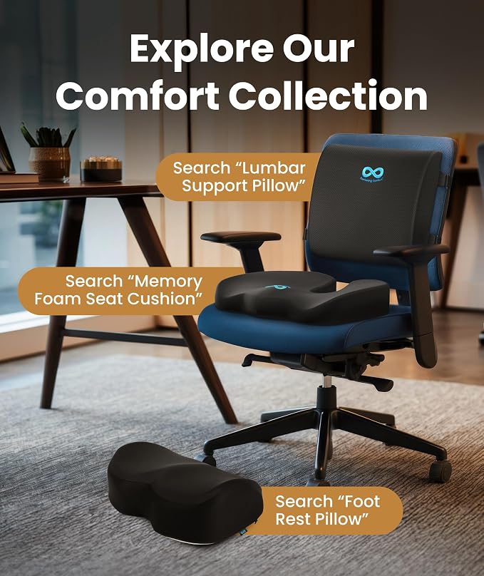 Elevate Series by Everlasting Comfort Lumbar Support Pillow for Office Chair - Memory Foam Back Cushion for Car Seat - Promotes Better Posture, Back Pain Relief - Ideal for Gaming and Desk Chairs - Image 8