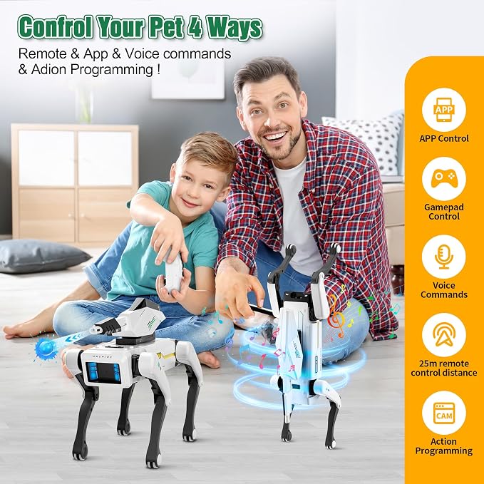 Shoot Robot Dog - Interactive STEM Pet with Voice Control, 30+ Actions & APP Programming, Durable Design for Kids Age 6+ (Compatible with iOS/Android) - Image 2