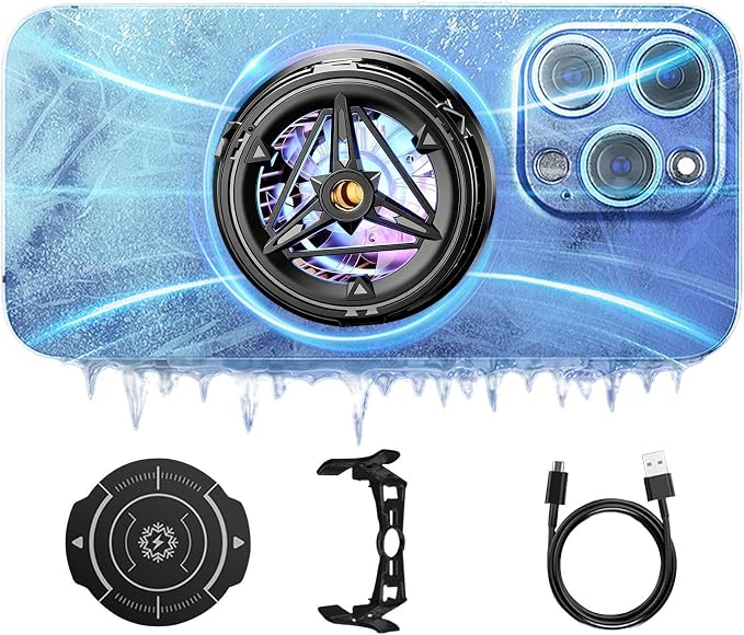 Magnetic Cooler, Plug-in – Portable Semiconductor Fan Phone, Temperature Display&Light Laptops Tablet, Home Vlogging Outdoor Live Streaming | Laptops Tablet Home Vlogging Outdoor Live Streaming by Unknown