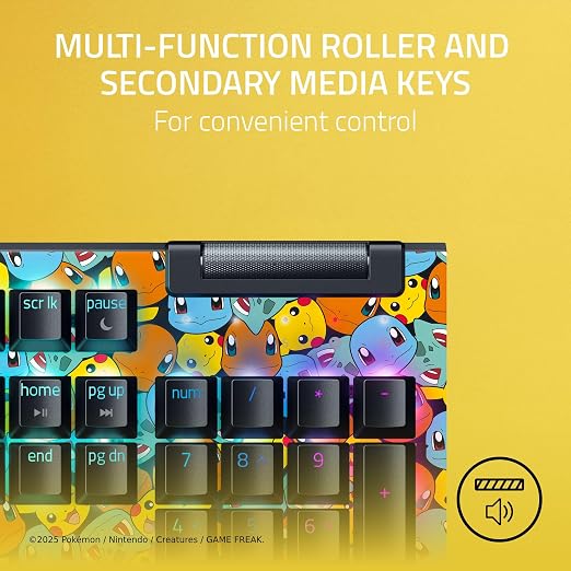 Razer BlackWidow V4 X Mechanical Gaming Keyboard, Pokémon Edition | Green Switches Tactile & Clicky, 6 Macro Keys, Chroma RGB, Doubleshot ABS Keycaps, Sound Dampening & Stabilizers - Image 3