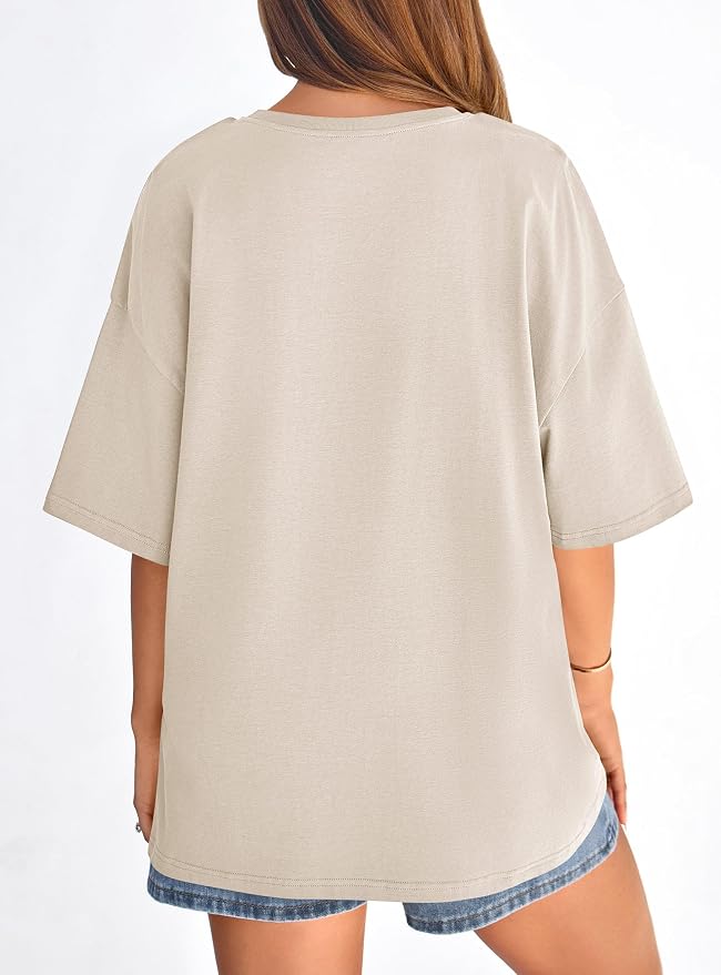 PRETTYGARDEN Womens 2026 Spring Going Out Tops Casual Short Sleeve Crewneck Loose Fit Basic Oversized T Shirts Summer Outfits - Image 6