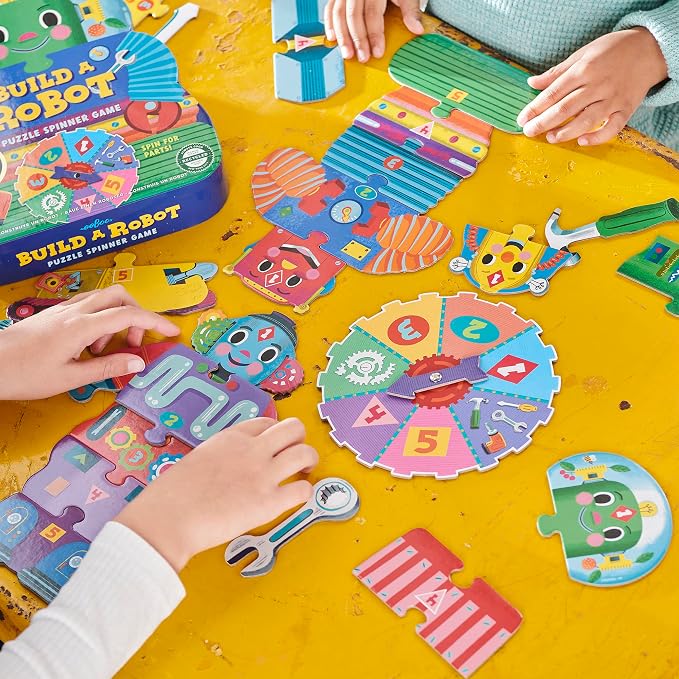 eeBoo Build a Robot Spinner Game, Matching Game, Ages 3+, 2-4 Players | Introduces early number recognition & imaginative play. Includes spinner & robot building pieces. 15-30 min game - Image 4