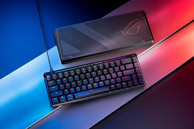 ASUS ROG Falchion Ace HFX Hall Effect Gaming Keyboard – 65% TKL, Dual USB-C, Magnetic Switches, Rapid Trigger, Speed Tap, 8000 Hz Polling, Touch Panel, Portable, Protective Cover, PBT Keycaps - Black - Image 9