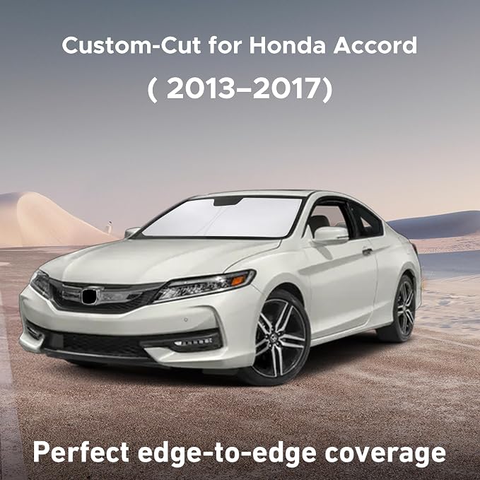 EcoNour Windshield Sunshade Compatible for Honda Accord 2013-2015 2016 2017, Sun Visor for Front Windshield & Window Sun Shade Cover, UV Heat Blocker & Protector, Car Accessories - Image 2