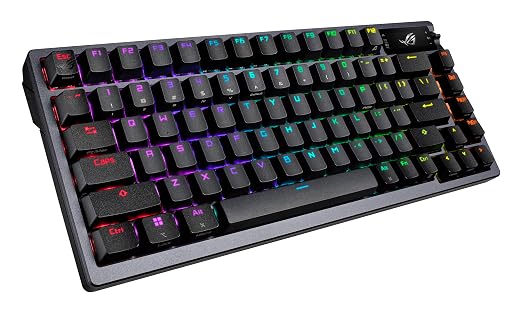 ASUS ROG Azoth Wireless Mechanical Gaming Keyboard – 75% TKL, Tri-Mode Connectivity, Hot Swappable Pre-lubed ROG NX Storm Clicky Switches, PBT Keycaps, RGB, OLED Display, PC/Mac Support - Black - Image 8