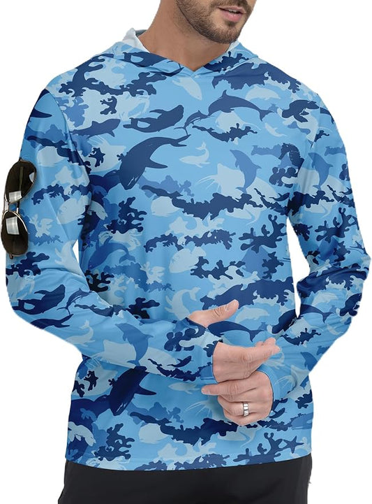ZITY Men's Sun Protection Shirts Long Sleeve Rash Guard Hoodie UV UPF 50+ Fishing Running Athletic Sweatshirts by ZITY